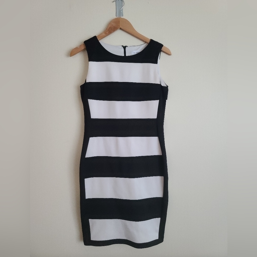 Calvin Klein Women's Striped Sheath Dress sz 4